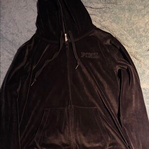 PINK Victoria's Secret Men's Black Zip-Up Sweater